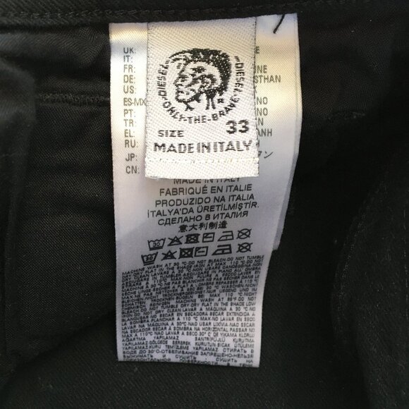 Diesel Larkee Regular Straight Black Button Fly Jeans 33 - Picture 7 of 12